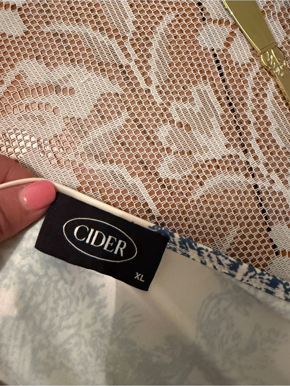 Cider Cream and Blue Toile Maxi Dress - Picture 4 of 4